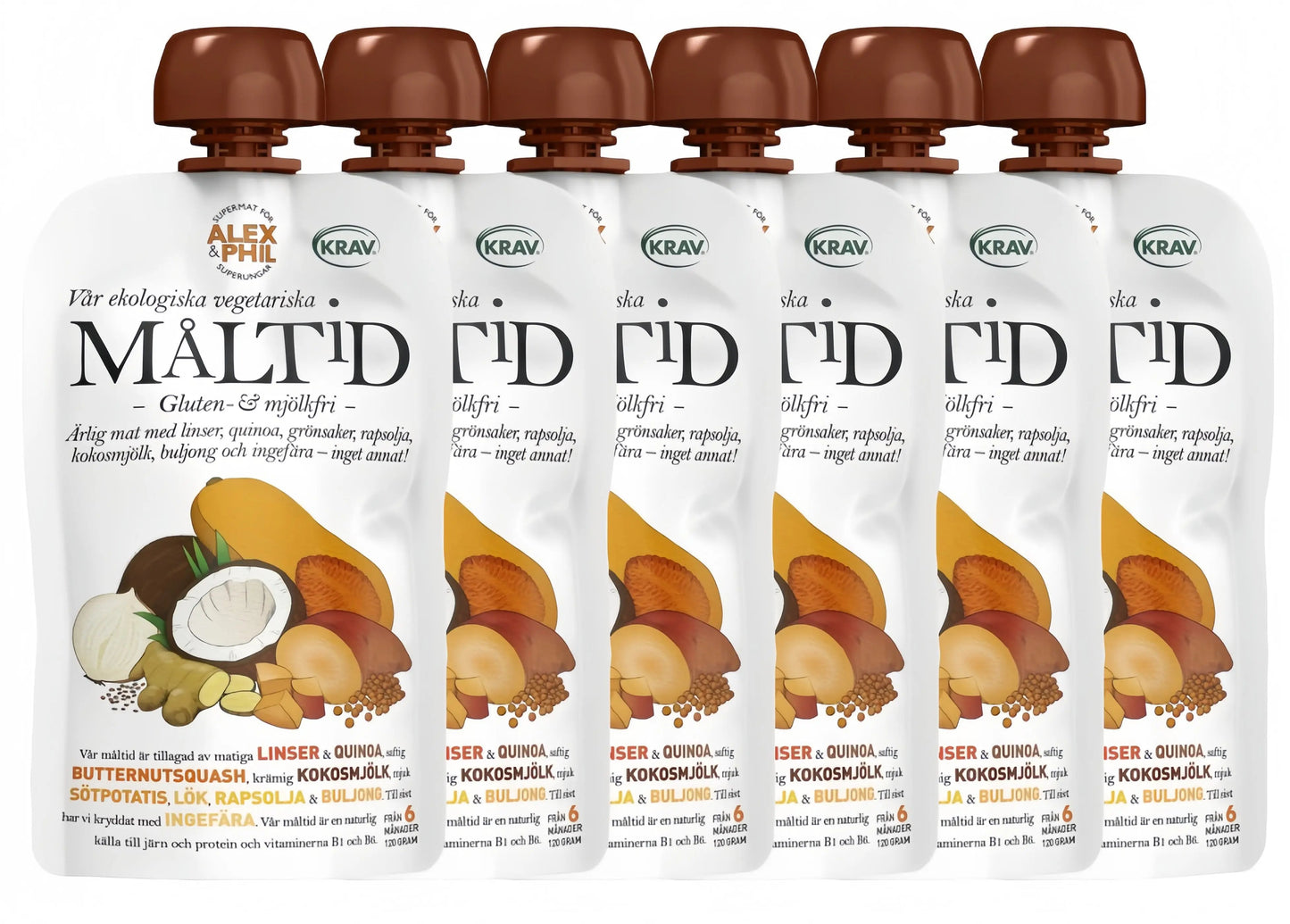 Alex&Phil Måltid med Butternutsquash & Kokos 6M 6x120 g