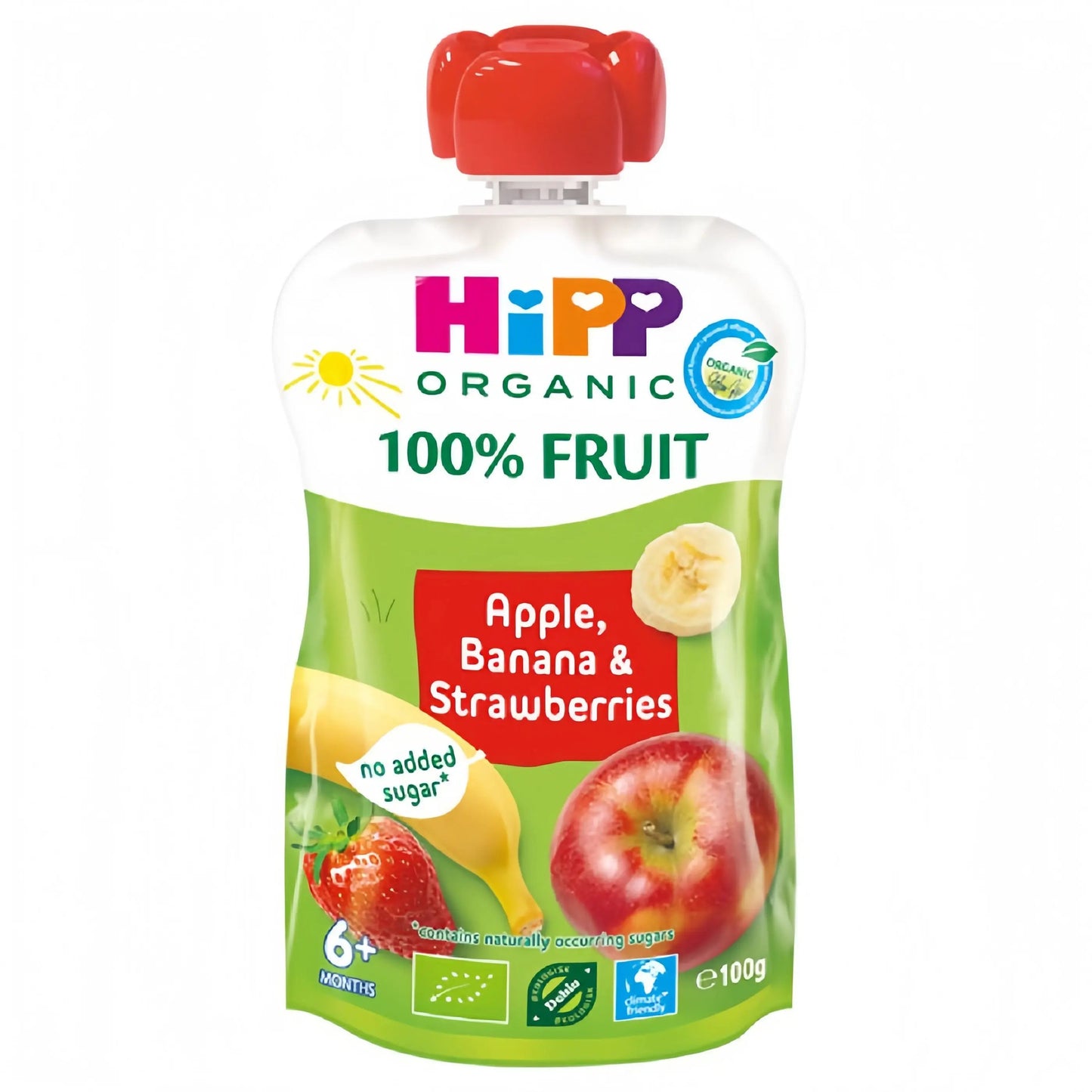 HiPP Klämmis Äpple, Banan & Jordgubb 6M 100 g