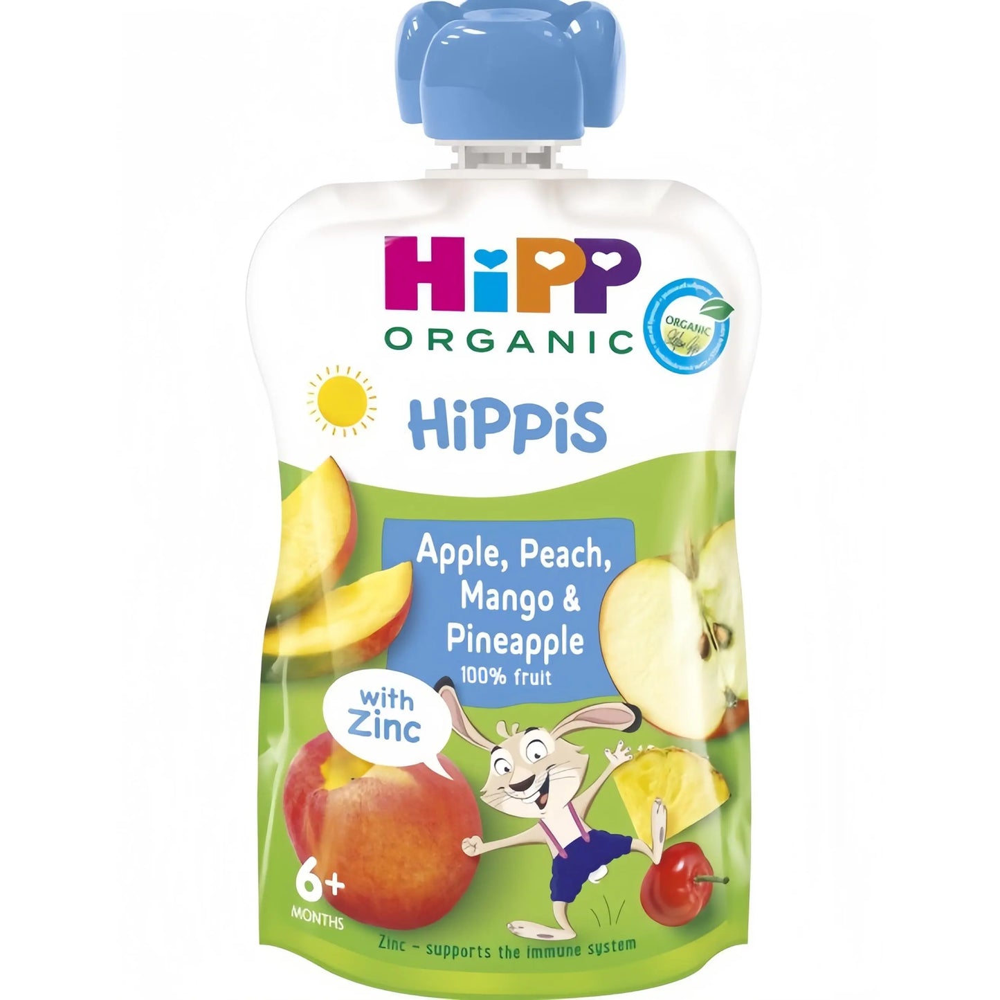 HiPP Klämmis Äpple, Persika, Mango & Ananas med zink 6M 100 g HiPP