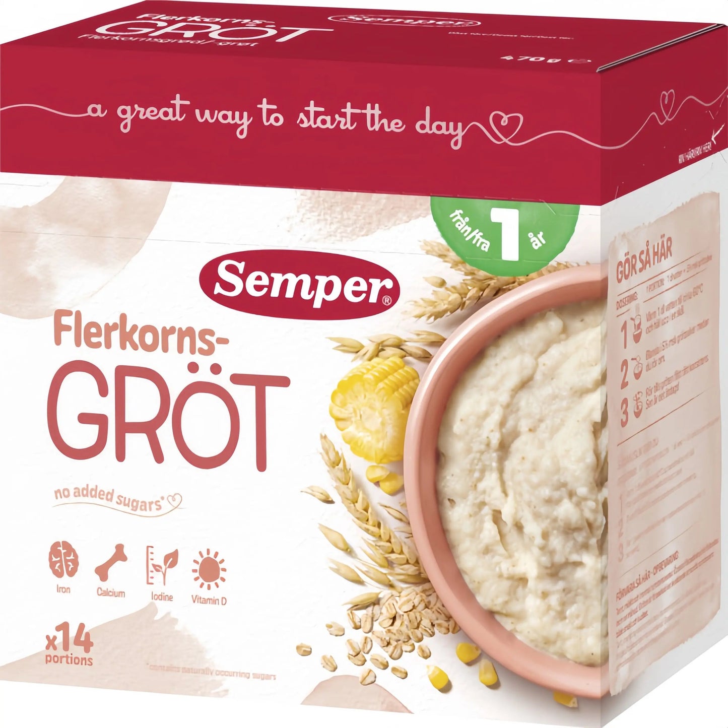 Semper Flerkornsgröt Naturell 12M 470 g