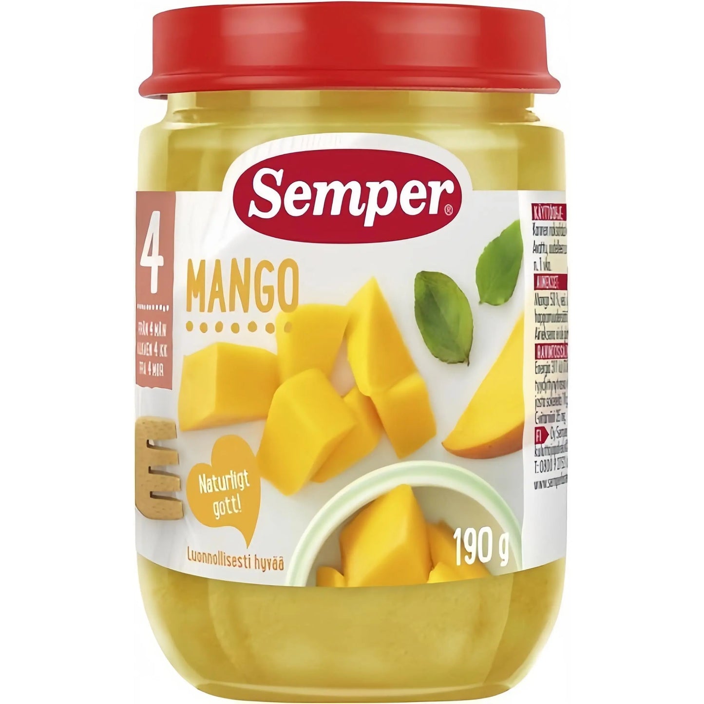Semper Fruktpuré Mango 4M 190 g Semper