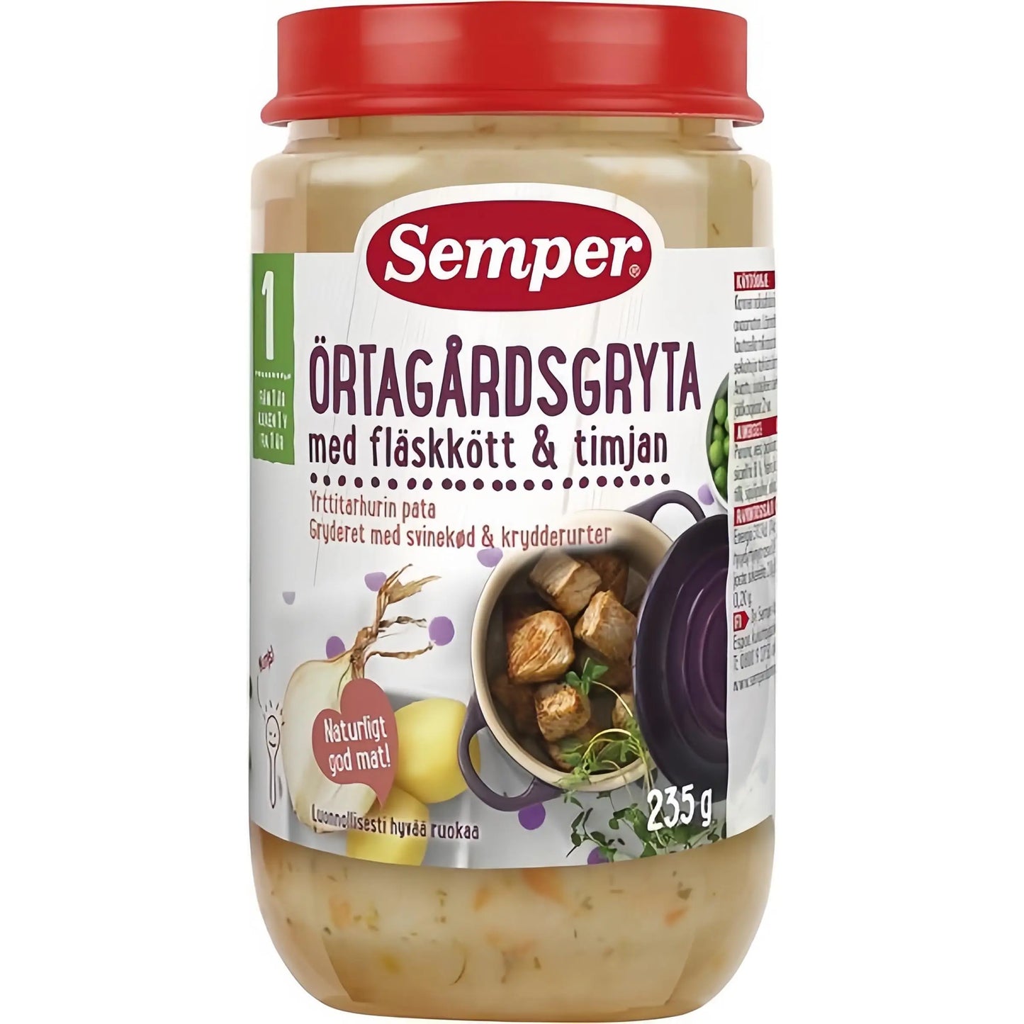 Semper Örtagårdsgryta med fläskkött & timjan 12M 235 g Semper