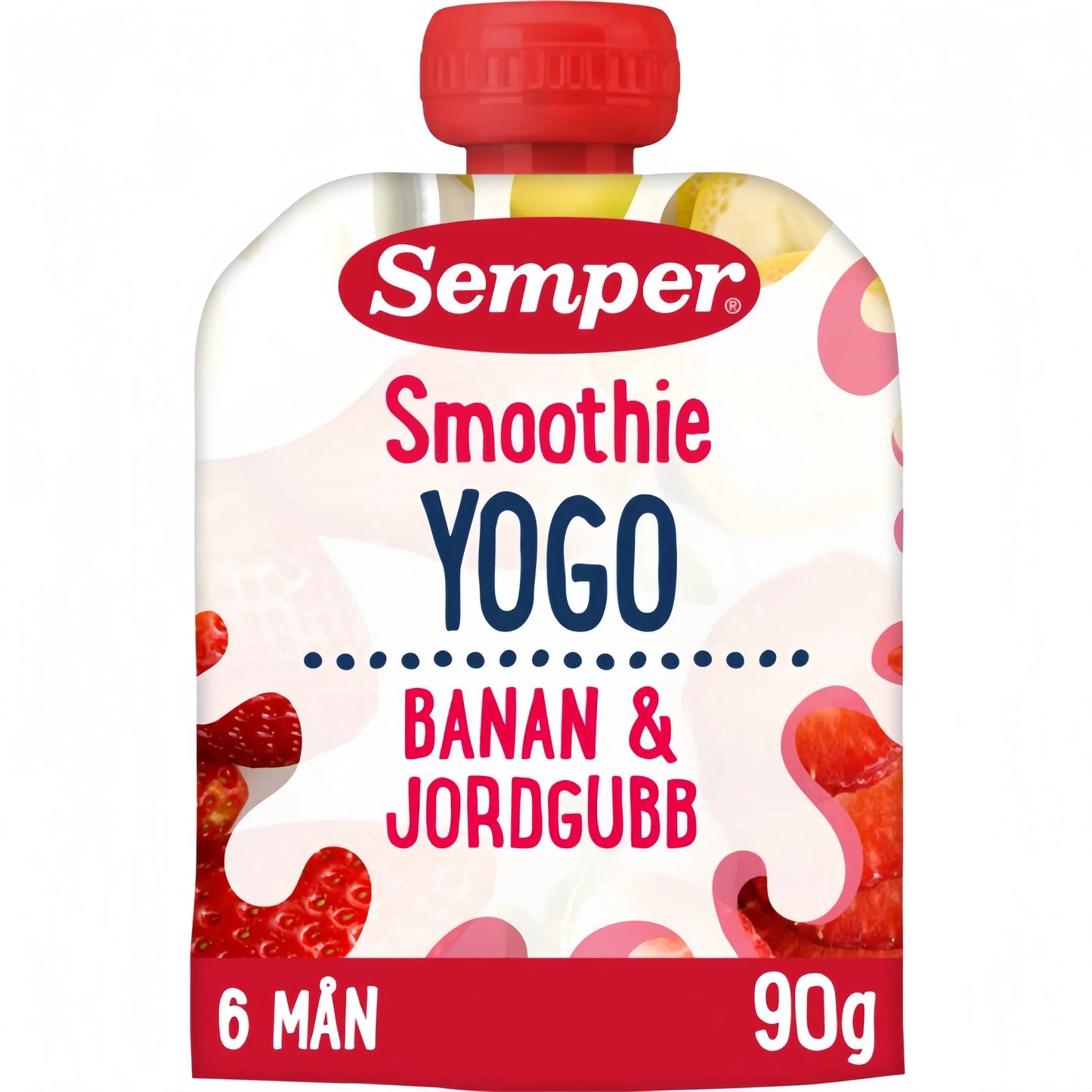 Semper Smoothie Yogo Banan och Jordgubb 6M 90 g