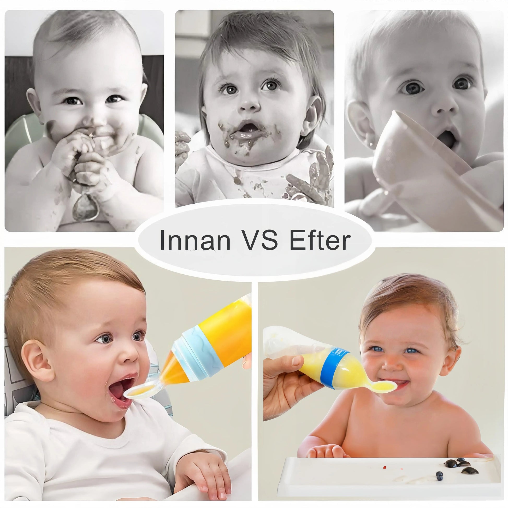 Skedflaska för Bebis 90ml – Squeeze Träningsflaska i Silikon med Sugpropp BabyMat.se