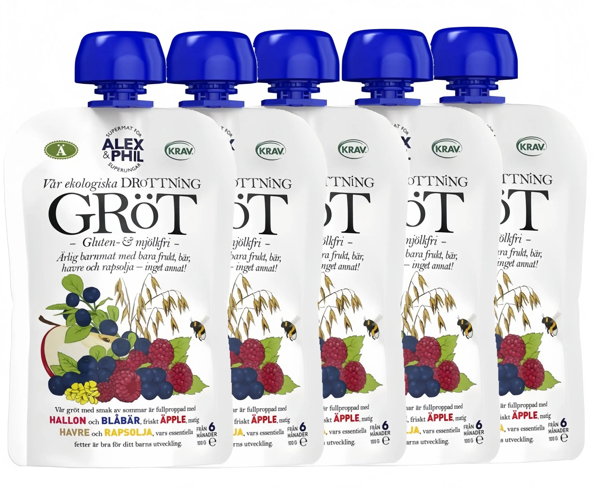 Alex&Phil Gröt Drottning 6M 5x100 g