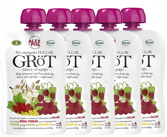 Alex&Phil Gröt med Hallon & Röda Vinbär 6M 5x100 g