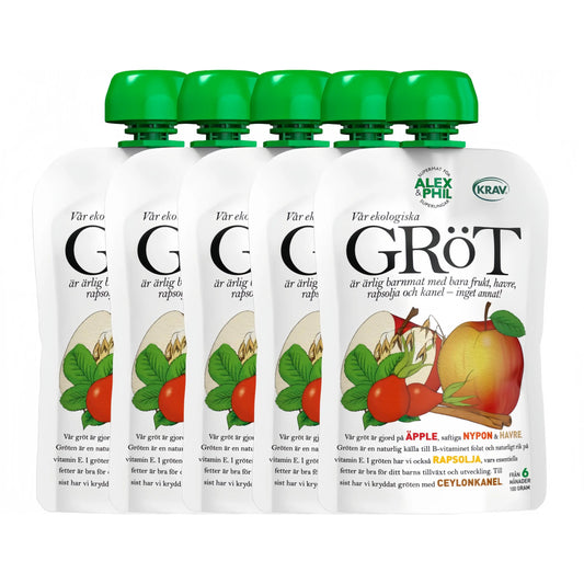 Alex&Phil Gröt med Äpple Nypon & Kanel 6M 5x100 g Alex&Phil