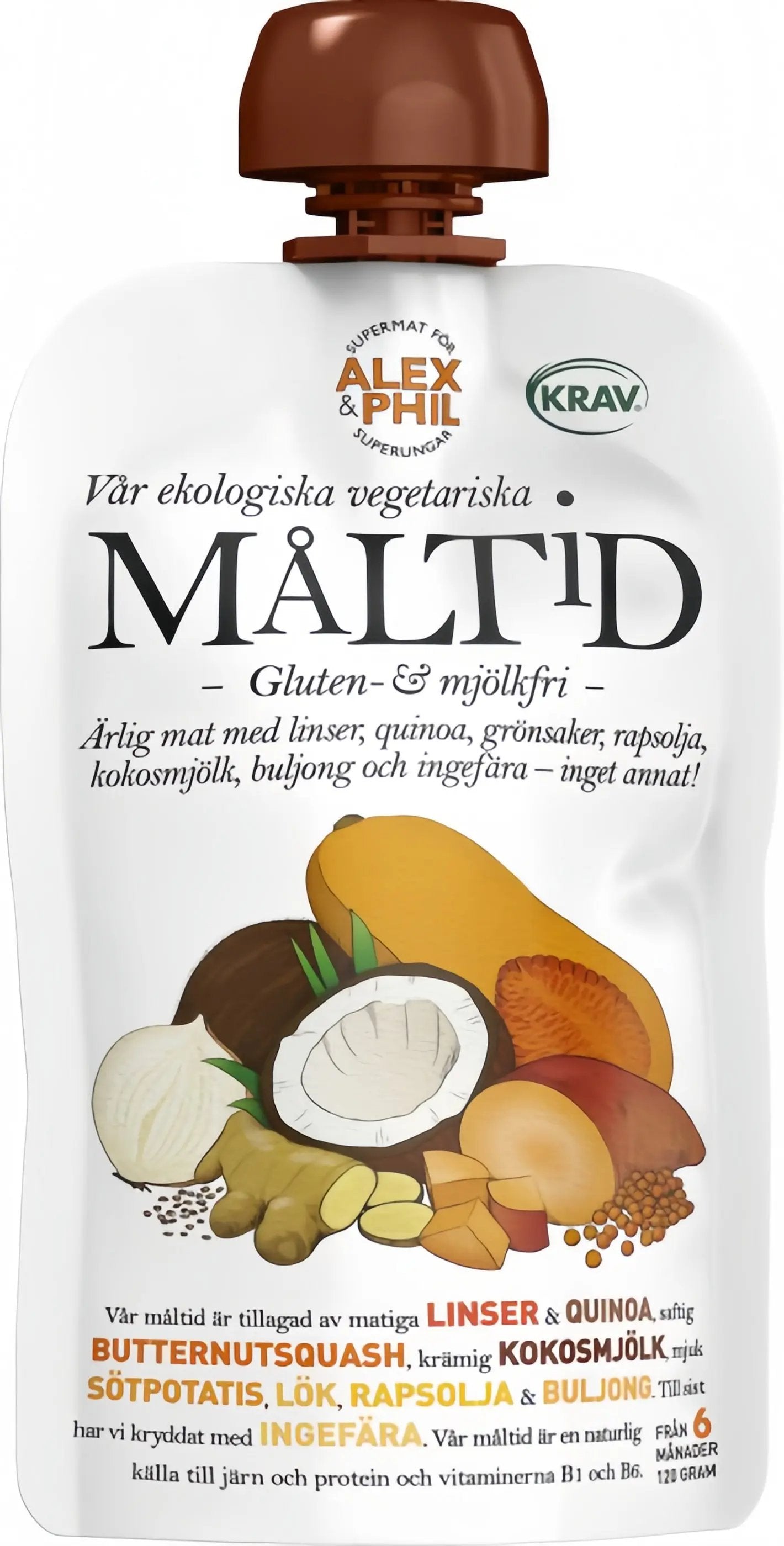 Alex&Phil Måltid med Butternutsquash & Kokos 6M 120 g