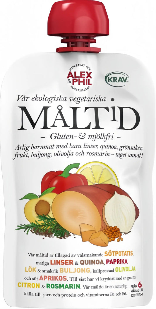 Alex&Phil Måltid med Sötpotatis, Röda Linser & Rosmarin 6M 120 g