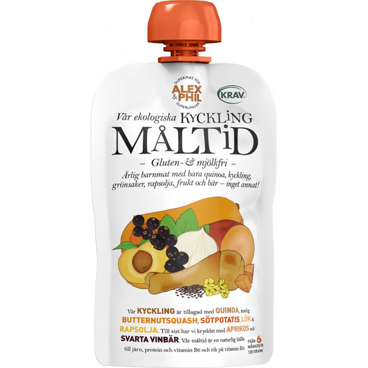 Alex&Phil Måltid med Kyckling, Butternut, Aprikos & Svarta Vinbär 6M 120 g Alex&Phil