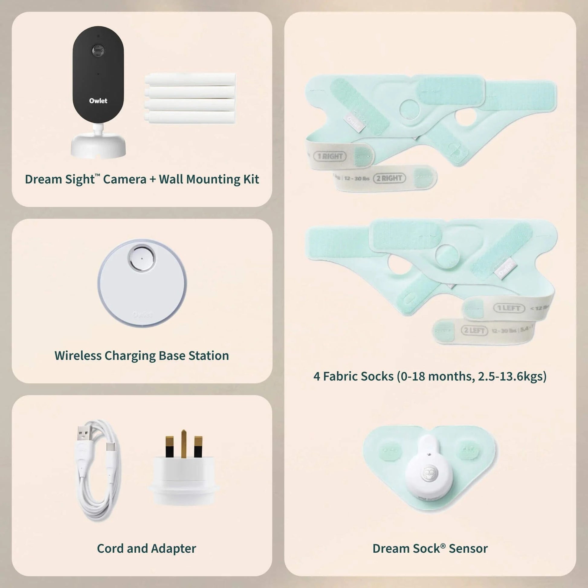 Owlet Dream Sock Babyvakt + Cam 2 (Bedtime Blue) BabyMat.se