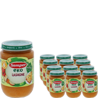 Semper Eko Lasagne – 12-pack för barn från 6 månader (190 g) <p><strong>Pris per burk: ca 19kr</strong></p> BabyMat.se