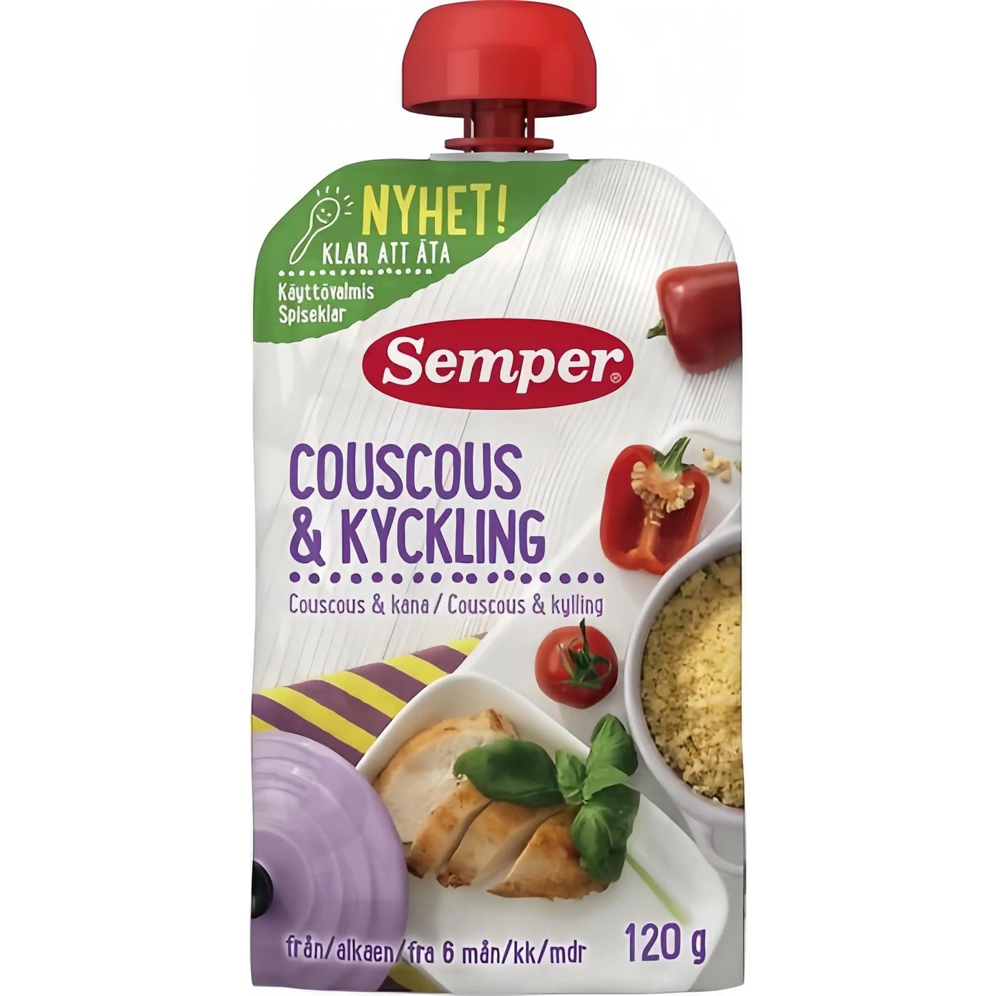Semper Ätklar Couscous & Kyckling 6M 120 g Semper