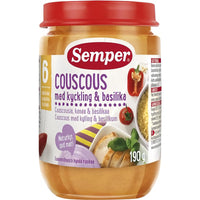 Semper Couscous med kyckling & basilika 6M 190 g Semper