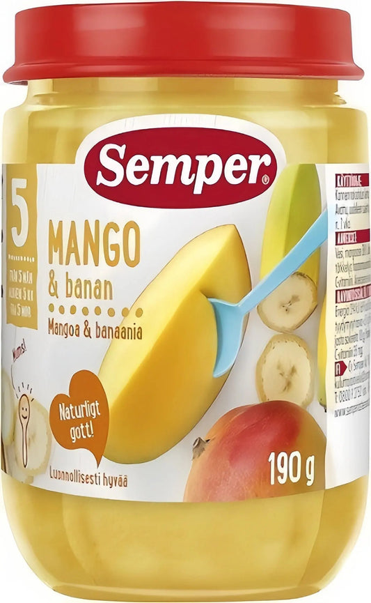 Semper Fruktpuré Mango & Banan 5M 190 g