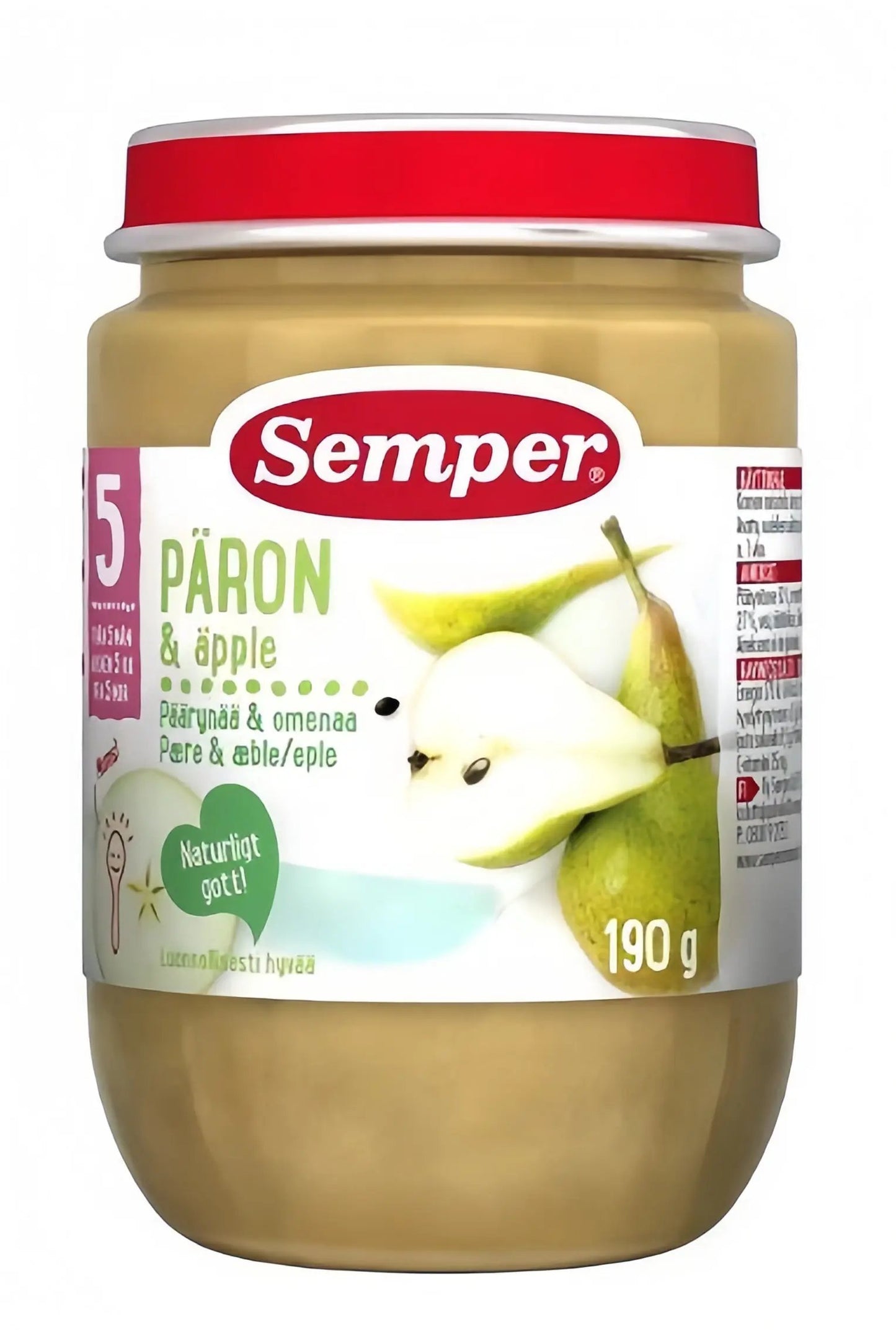 Semper Fruktpuré Päron 5M 190 g