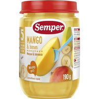 Semper Fruktpuré Mango & Banan 5M 190 g Semper