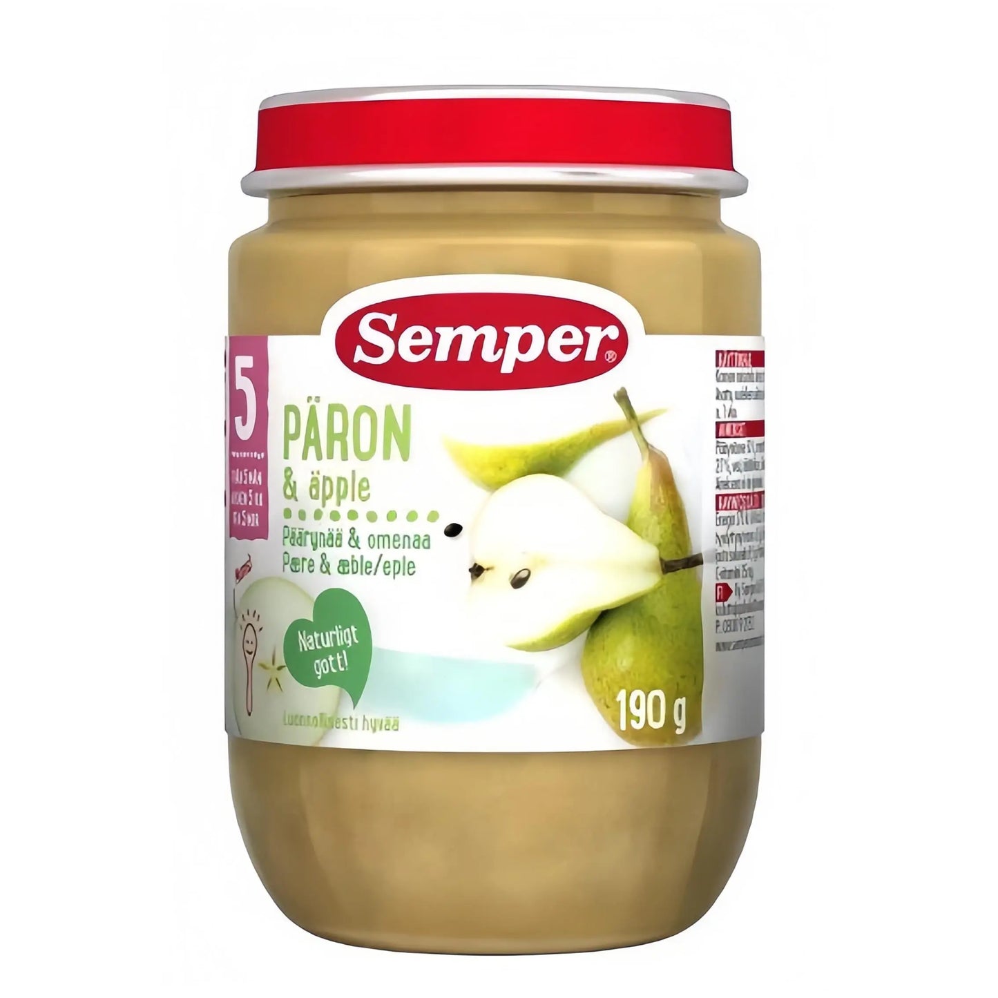 Semper Fruktpuré Päron 5M 190 g Semper