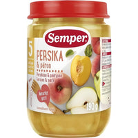 Semper Fruktpuré Persika & Päron 5M 190 g Semper