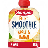 Semper Fruktsmoothie Äpple och Banan 6M 90 g