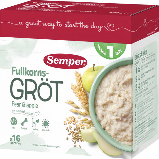 Semper Fullkornsgröt med Frukt 12M 530 g