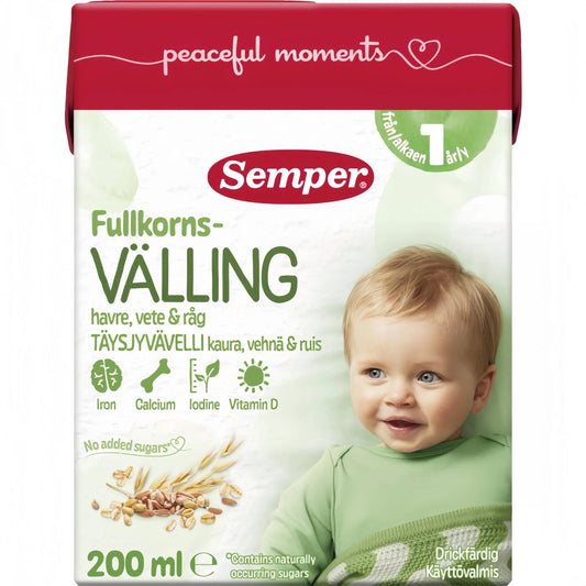 Semper Fullkornsvälling med havre drickfärdig 12M 200 ml
