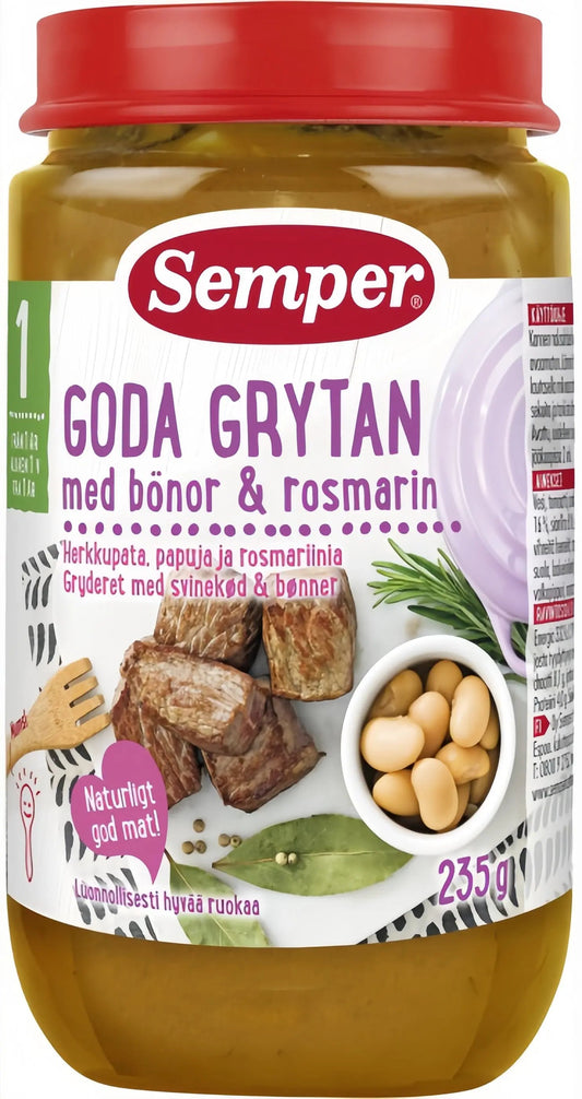 Semper Goda Grytan med bönor & rosmarin 12M 235 g