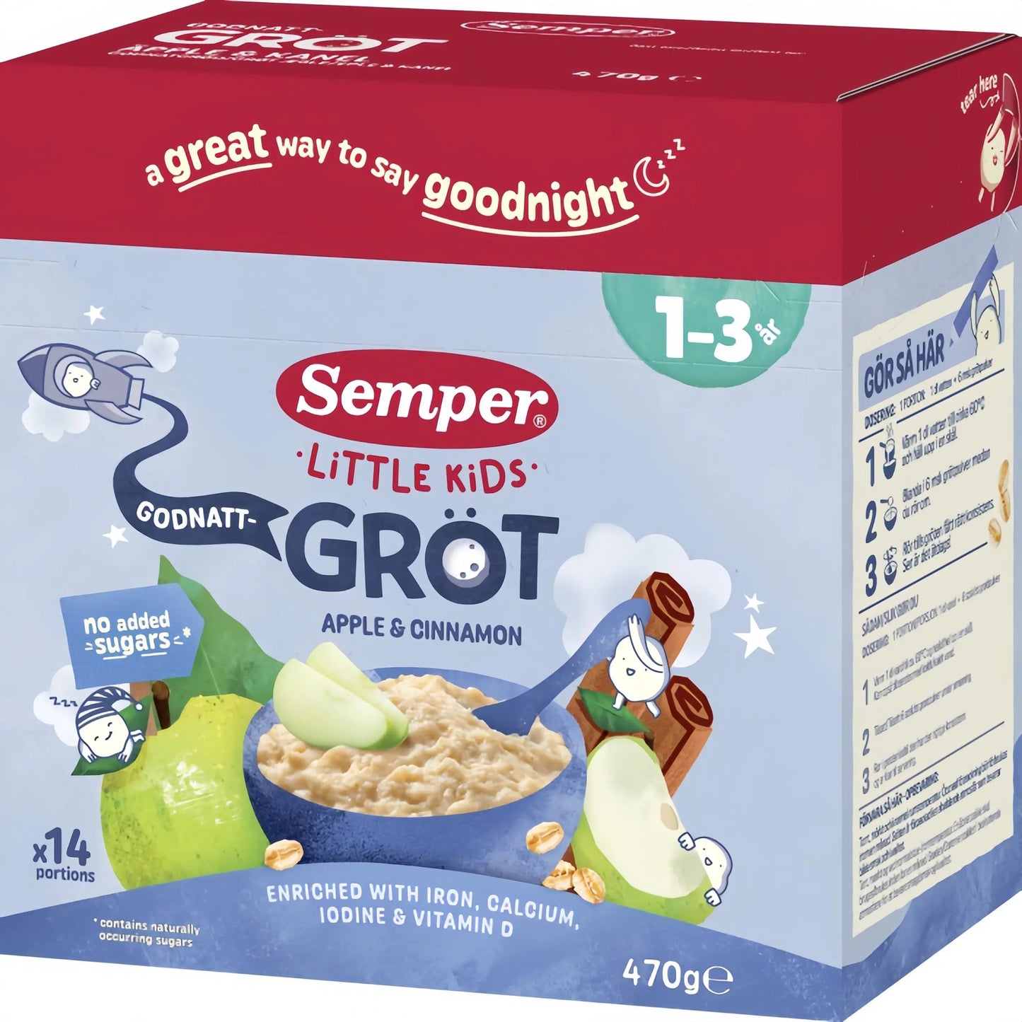 Semper Godnatt Gröt Apple & Cinnamon 1-3 år