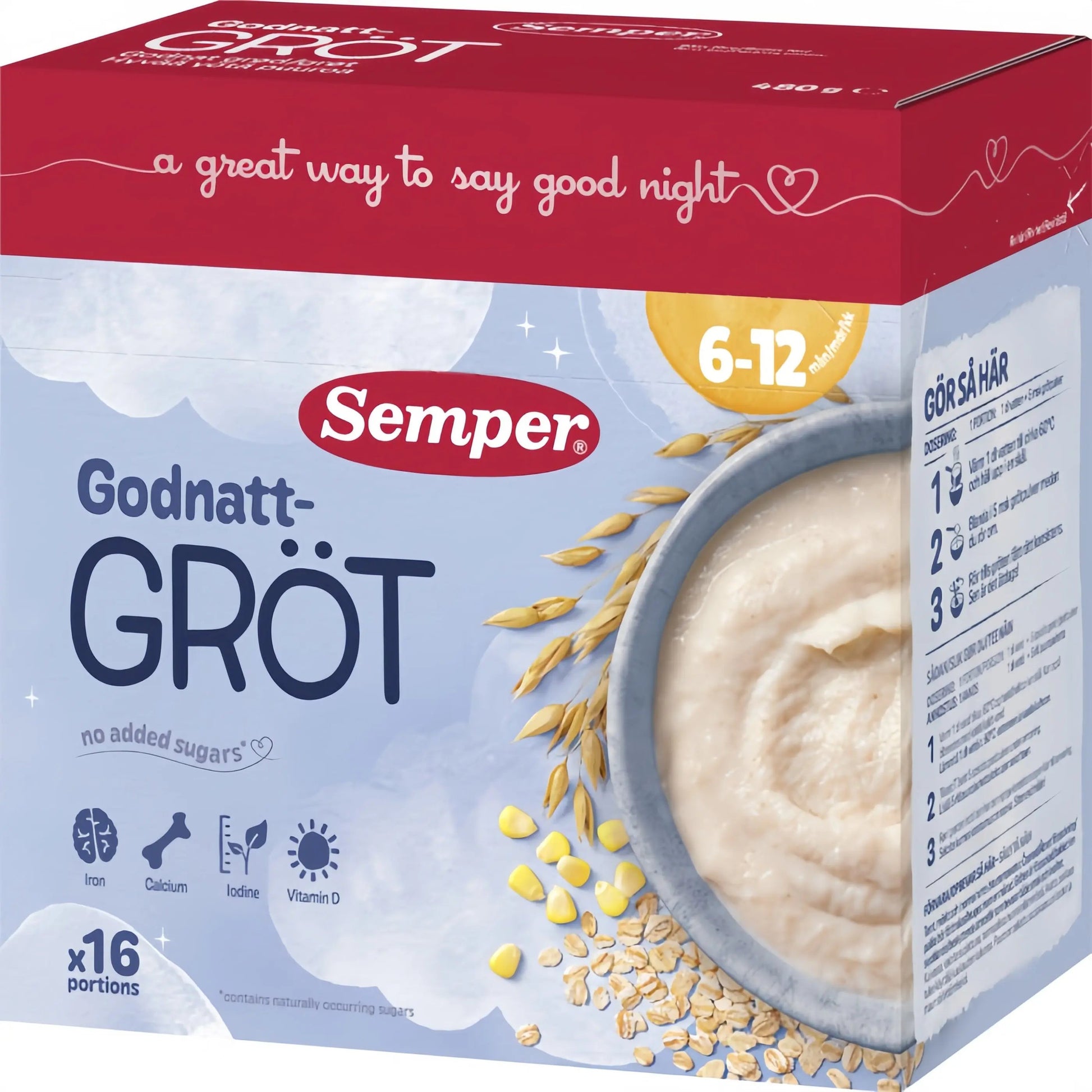 Semper Godnatt Gröt Natural 6m