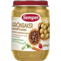 Semper Grönsaker med biff 6m