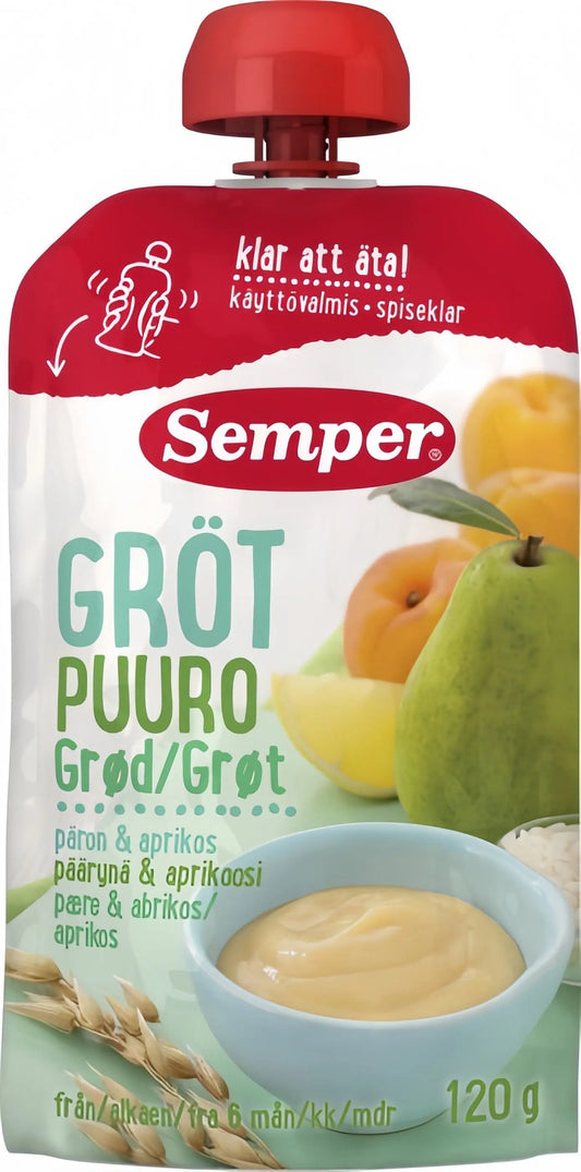 Semper Grötklämmis Päron, Aprikos & Banan 120 g