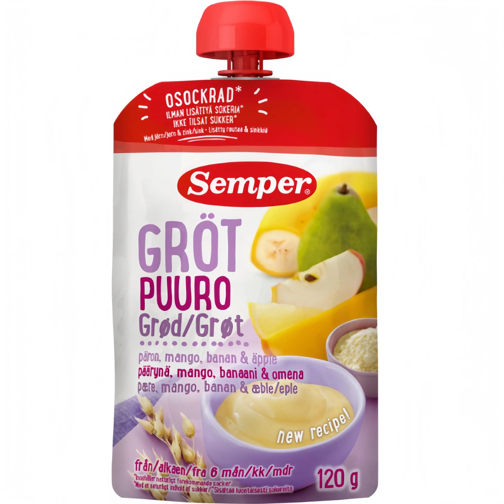 Semper Grötklämmis Päron & Mango 6M 120 g