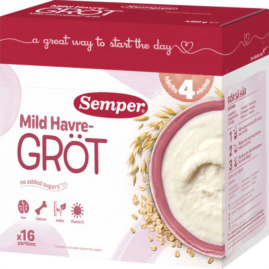 Semper Havregröt Mild & Naturell 4M 480 g