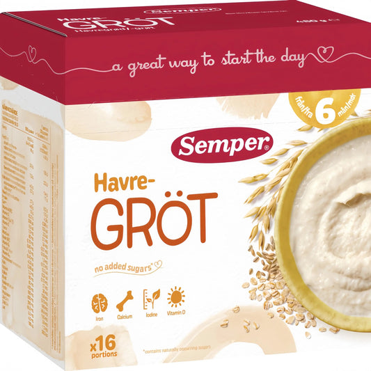 Semper Havregröt Mild & Naturell 6M 480 g