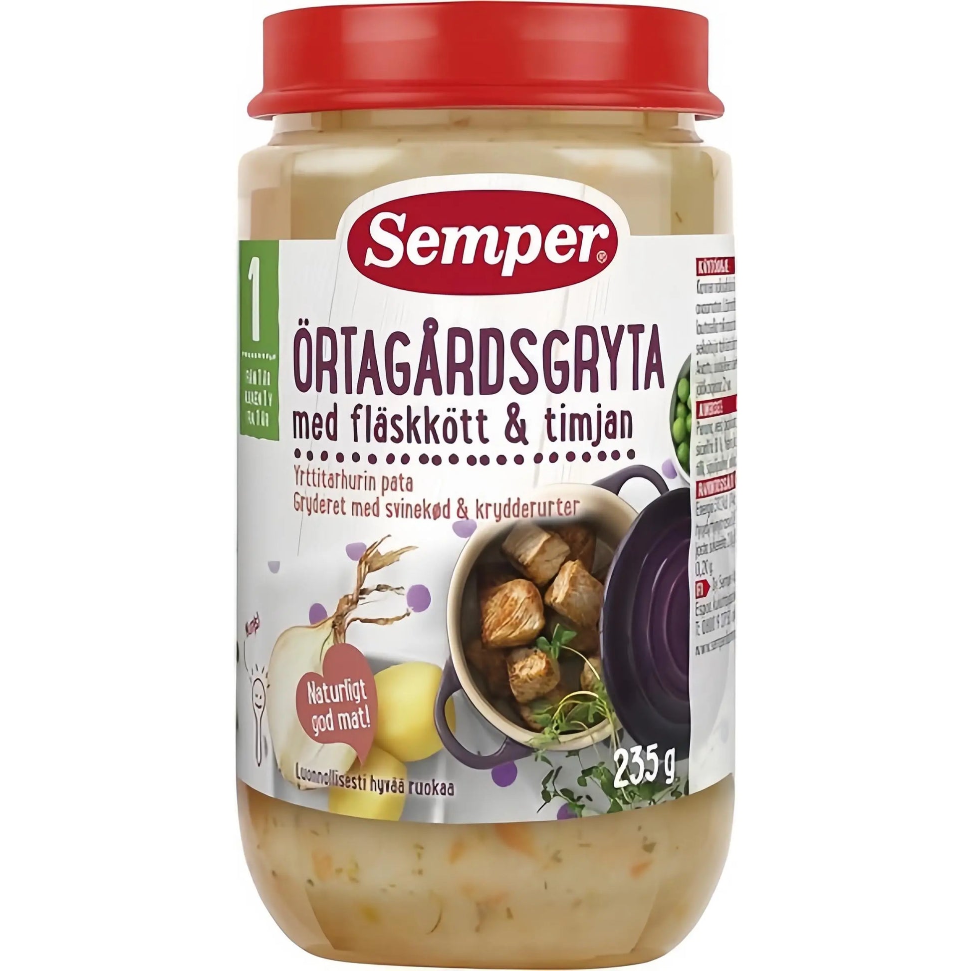 Semper Örtagårdsgryta med fläskkött & timjan 12M 235 g Semper