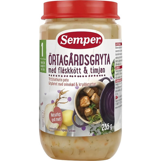 Semper Örtagårdsgryta med fläskkött & timjan 12M 235 g Semper