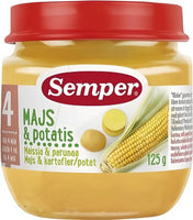 Semper Puré Majs & Potatis 4M 125 g