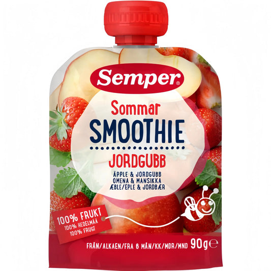 Semper Sommar Smoothie Äpple och Jordgubb 6M 90 g