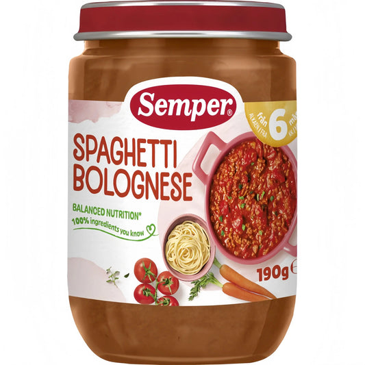 Semper Spagetti & Köttfärssås 6M 190 g