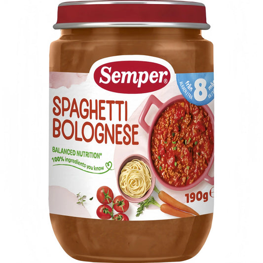 Semper Spagetti & Köttfärssås 8M 190 g