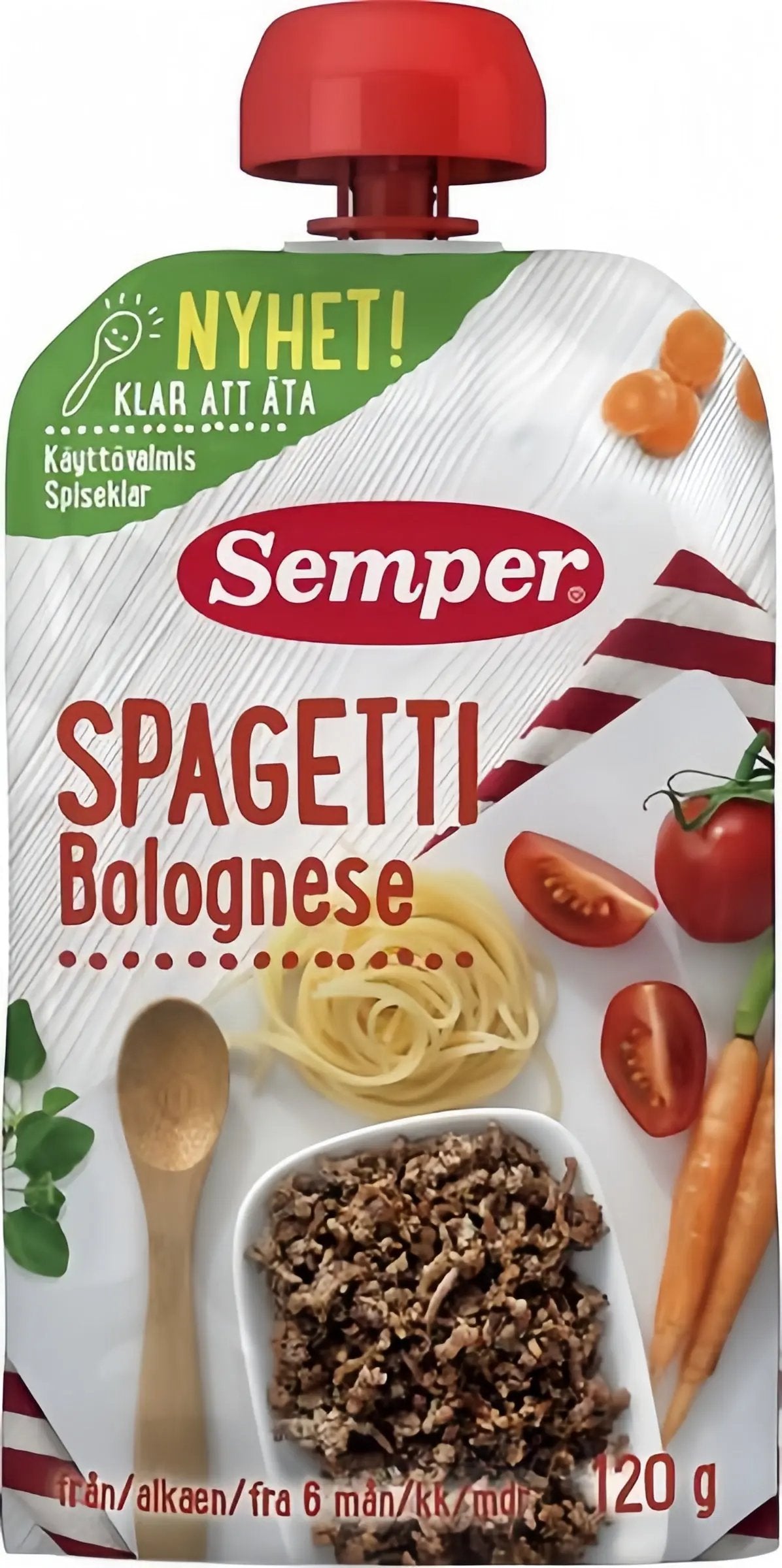 Semper Ätklar Spagetti Bolognese 6M 120 g