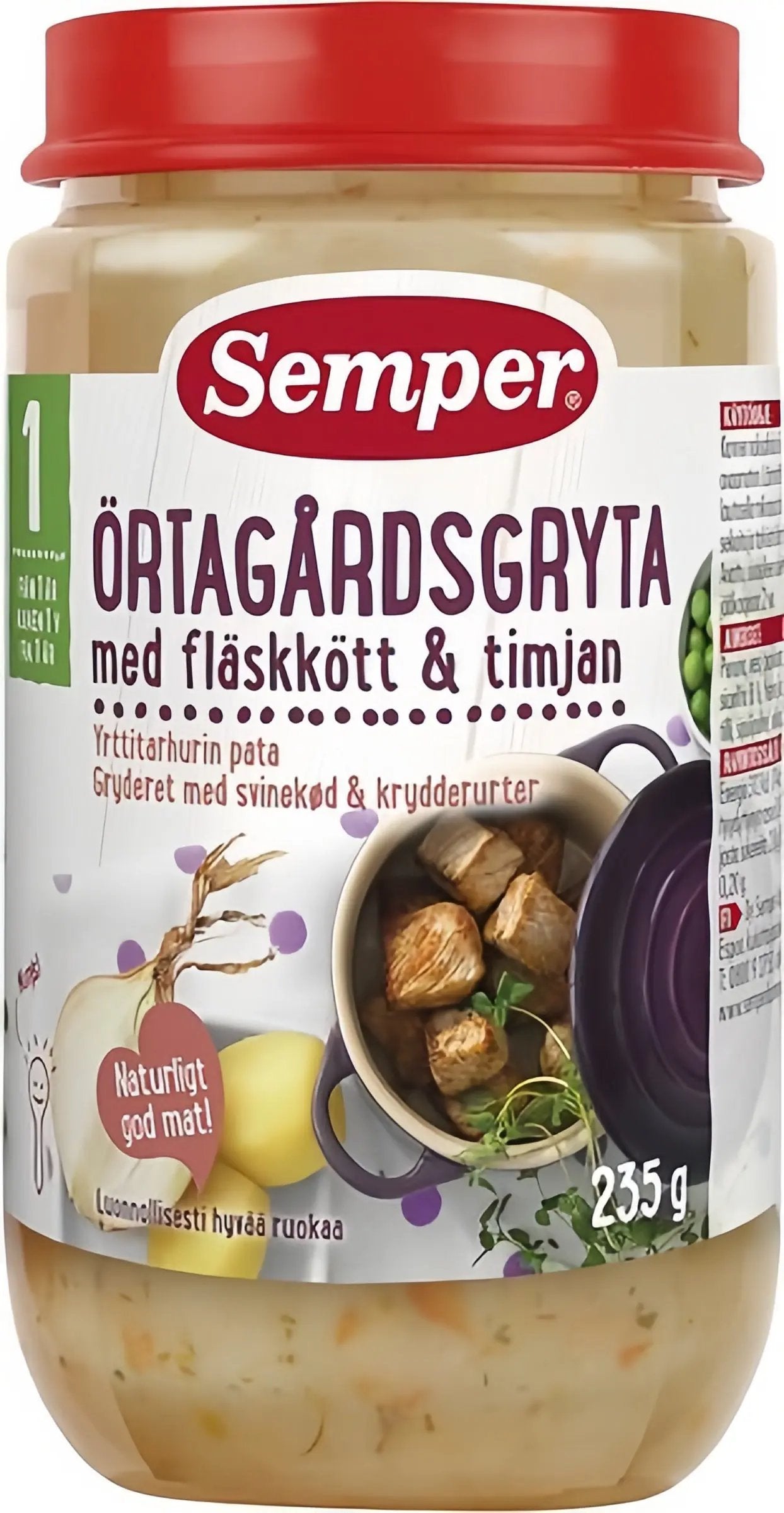 Semper Örtagårdsgryta med fläskkött & timjan 12M 235 g