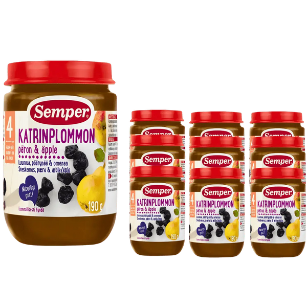 Semper Katrinplommonpuré 190g x 12 – För barn från 4 månader BabyMat.se