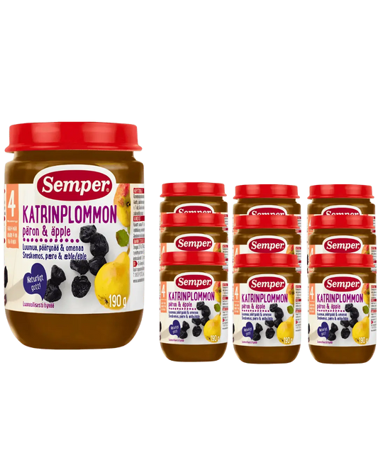 Semper Katrinplommonpuré 190g x 12 – För barn från 4 månader BabyMat.se