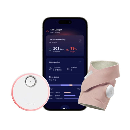 Owlet Baby Monitor with Pulse Oximeter Dream Sock Dusty Rose BabyMat.se