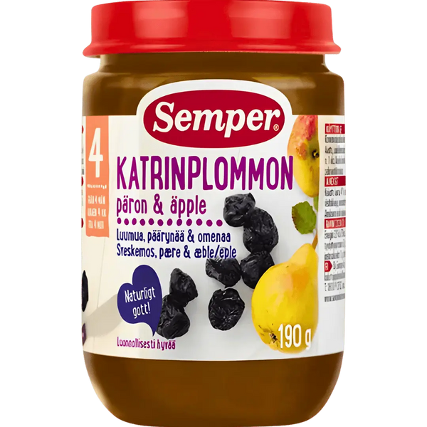 Semper Katrinplommonpuré – Från 4 månader (190 g) BabyMat.se