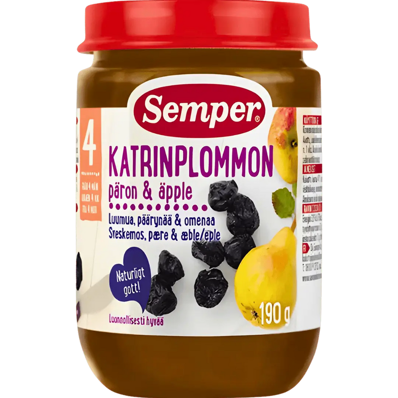 Semper Katrinplommonpuré – Från 4 månader (190 g) BabyMat.se
