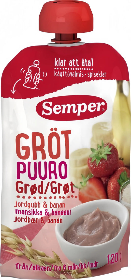 Semper Grötklämmis Jordgubb, Banan & Blåbär 120 g