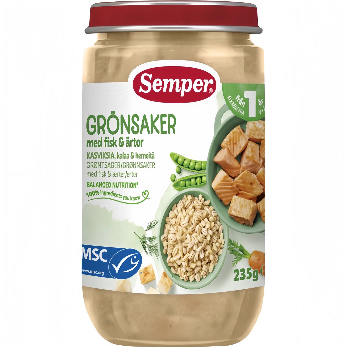 Semper Mathavre, fisk, ärtor & dill 12m