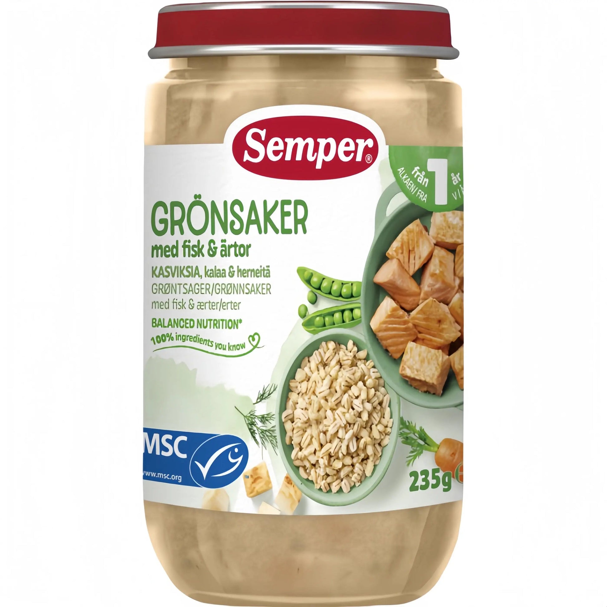 Semper Mathavre, fisk, ärtor & dill 12m
